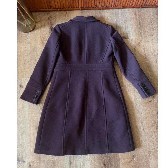 Jcrew Lady day topcoat in Italian double-cloth wool blend size 0P Dark Plum‎ - Picture 5 of 6